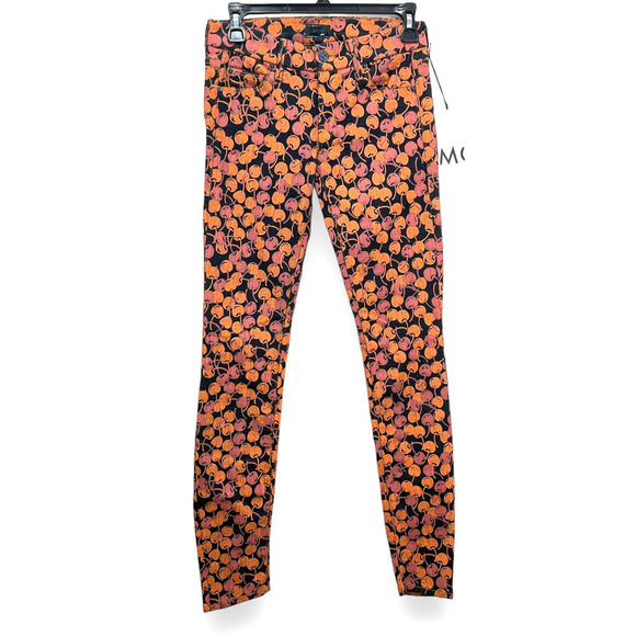 MOTHER The Looker NWT Cherry Pickin' Printed Low Rise Skinny Jeans Size 25 - Picture 2 of 16
